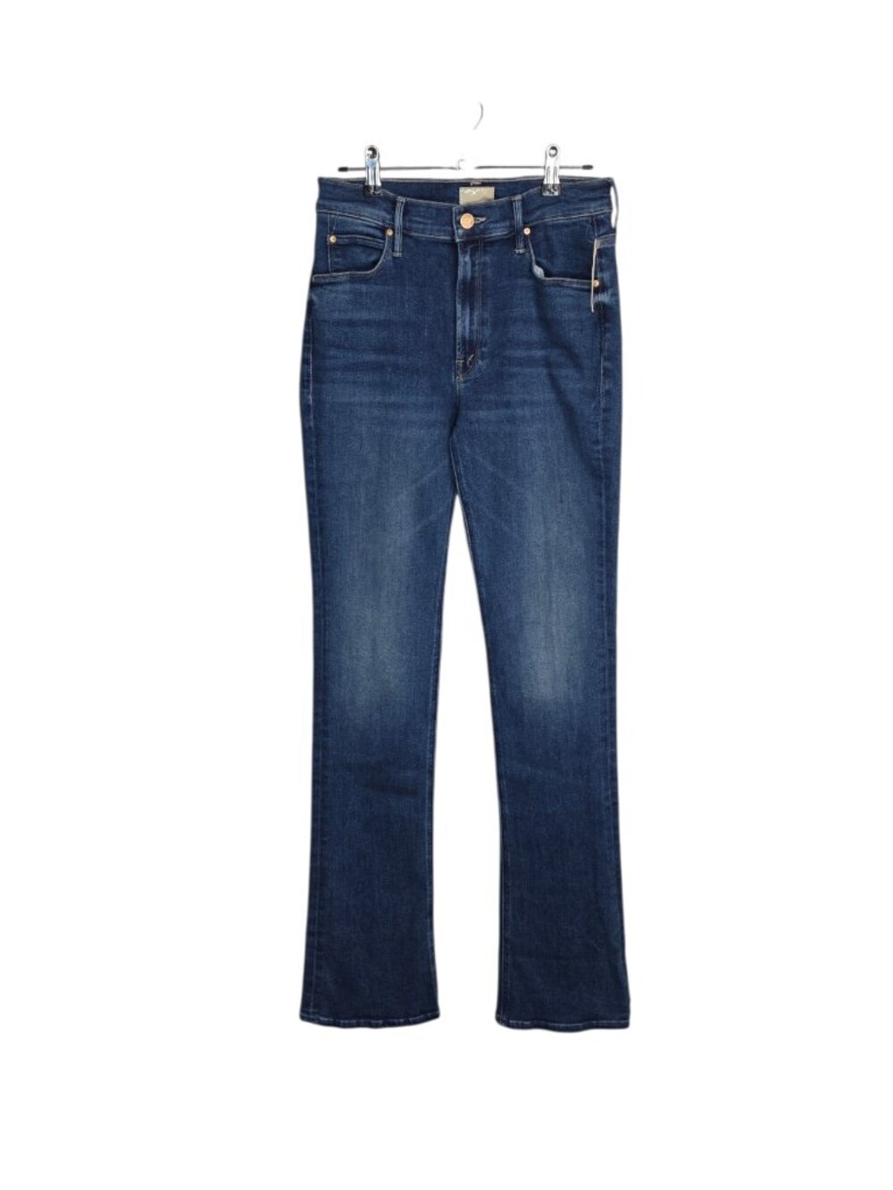 MOTHER Runaway Mid-Rise Slim Jeans, Stretch, Blue, Zip Fly, Boot Cut, Size 28